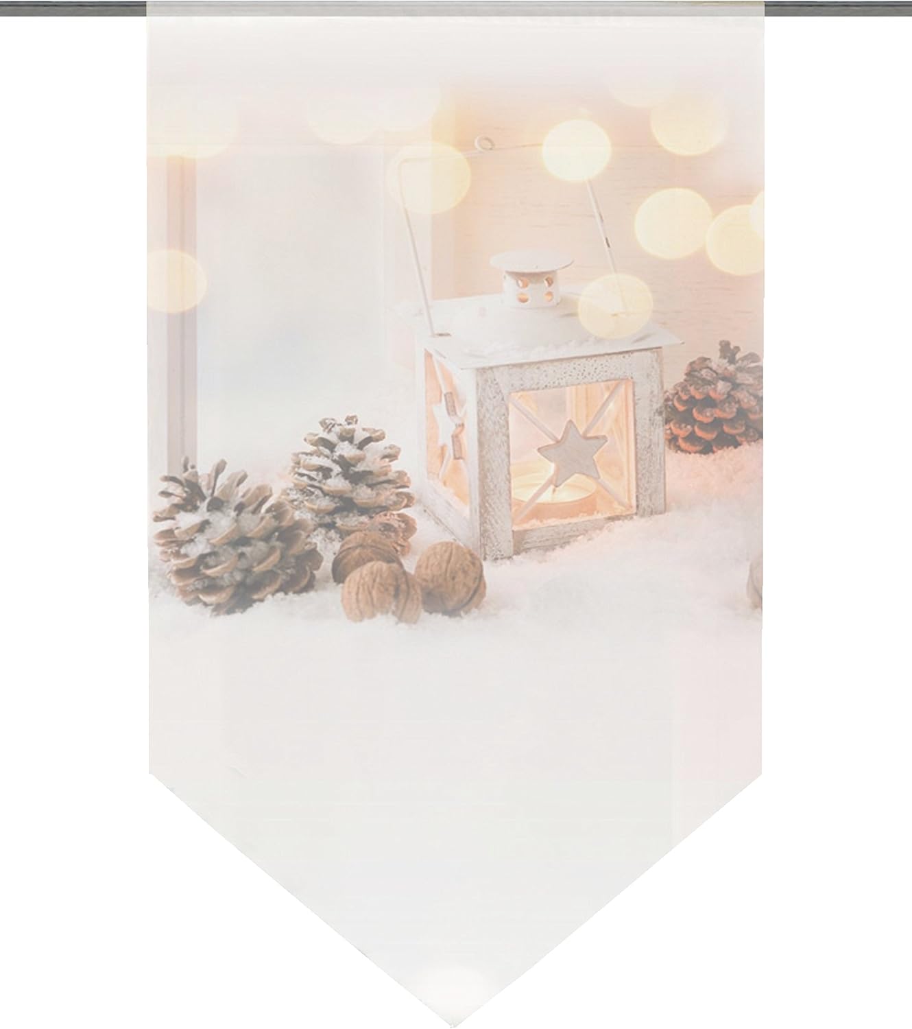 Home Fashion Lantern Window Curtain Fabric Natural 80 x 40 cm