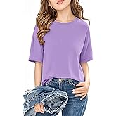 Jenisso Girls Short Sleeve T Shirts Kids Summer Crewneck Tops Basic Tees 5-14 Years