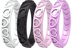 icooci 10/6/4 Packs Silicone Ring Women, Stackable Braided Rings for Women, Breathable Inner Arc Rubber Rings Women, Unique Design Silicone Wedding Bands Women-Love Texture Collection
