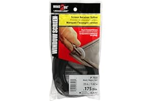 Prime-Line P 7523 Screen Retainer Vinyl Spline, 0.175 In. Round, Black, 25 foot (1 Roll)