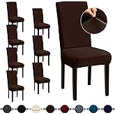 Sufdari Dining Room Chair Covers Set of 8, Coffee Chair Covers for Dining Chairs, Non-Slip Spandex Kitchen Parsons Chair Cove
