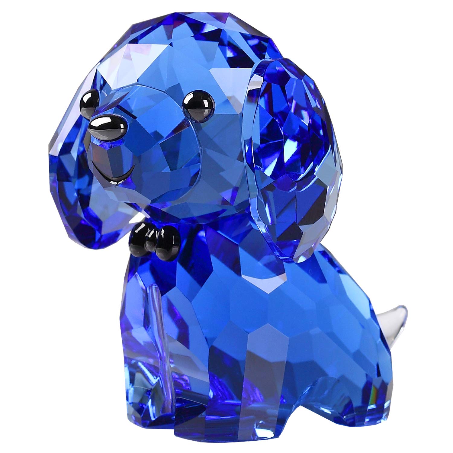 DOJOZ Crystal Puppy Cute Dog Lovely Desktop Statue Small Ornaments Home Decoration (Blue)