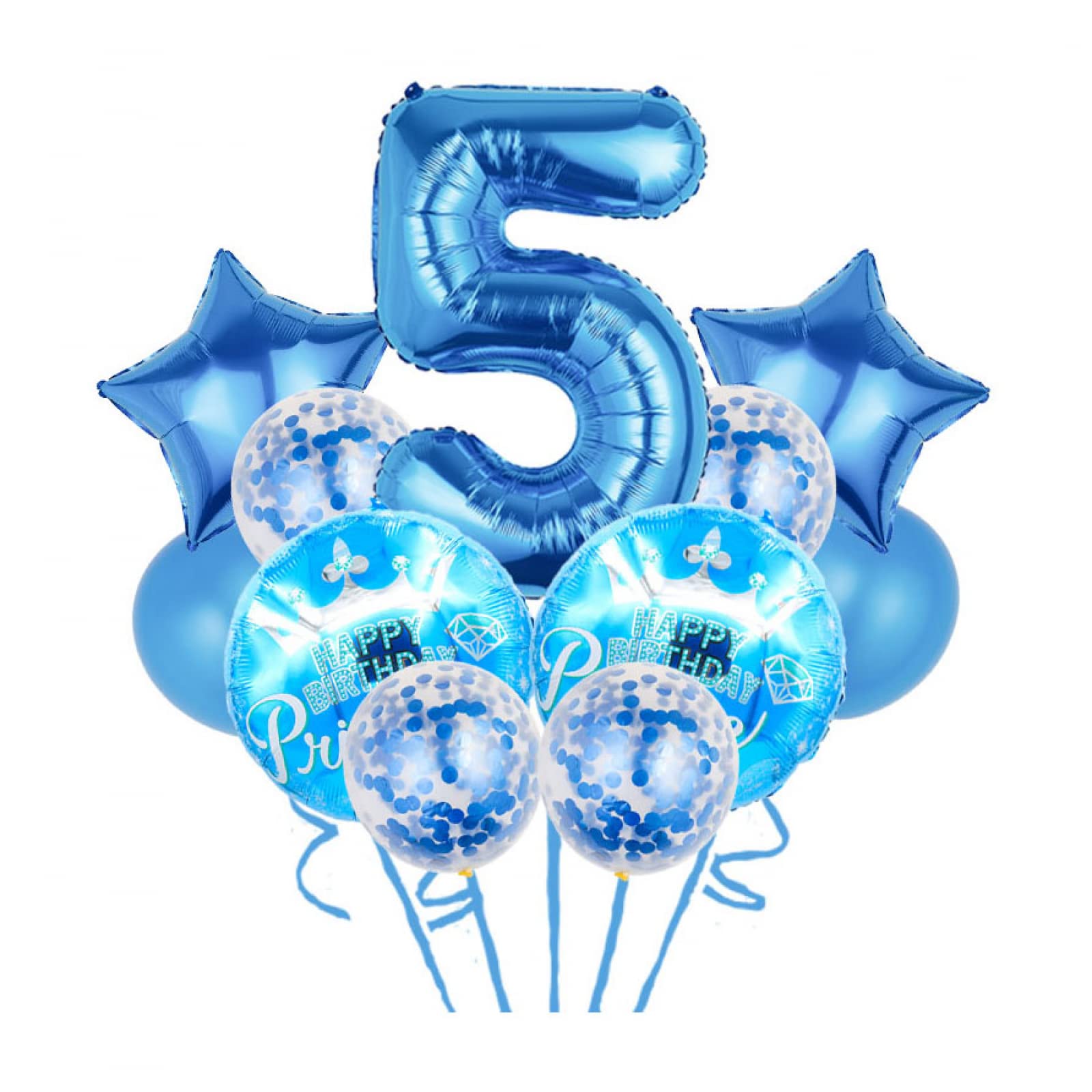 Blue birthday balloon birthday,birthday decoration boy 5 year,happy birthday foil balloon,decoration 5 birthday boy,giant foil balloon number 5,Blue foil balloon,star balloon,polka dot balloon