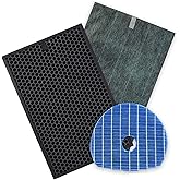 PUREBURG Replacement Filter Set Compatible with Sharp KC-850U & KC-C100U PlasmaCluster Air Purifier, H13 HEPA + Activated Carbon + Humidifier Filter
