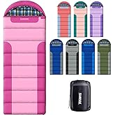 Cotton Flannel Lined Sleeping Bag for Adults Teens Kids, Cold Weather &Warm, 3 Seasons, Lightweight Compact Camping Essentials Equipment, Hiking, Outdoor, Travel