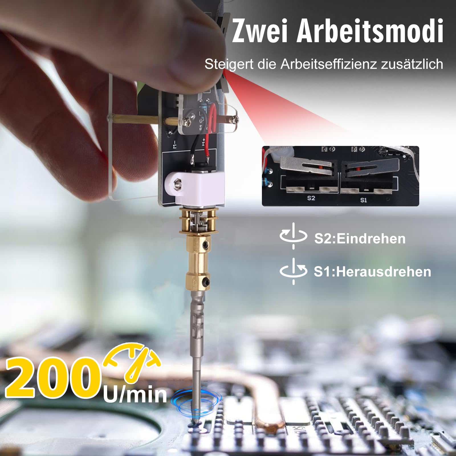 Mini Elektro Schraubendreher Löt Bausatz, ElektoLoter DIY Hand- Elektroschrauber Lötbausätze mit 2 Schrauberbits, STEM Elektronik Bausatz für Zuhause, Schule Lernen 3