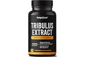 NATGROWN Tribulus Terrestris for Men - 1000mg Concentrated Extract Supplement for Stamina, Energy, and Peak Performance - 120 Vegan Capsules