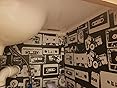 Retro Cassette Shelf Liner - 17.7" X 9.8ft Black White Drawer Covering Paper