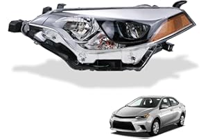 Front Headlight Lamp with Built‑in LED | Compatible with Toyota Corolla 4‑Door Sedan (2014, 2015, 2016) OE# 8111002E60 (Left 