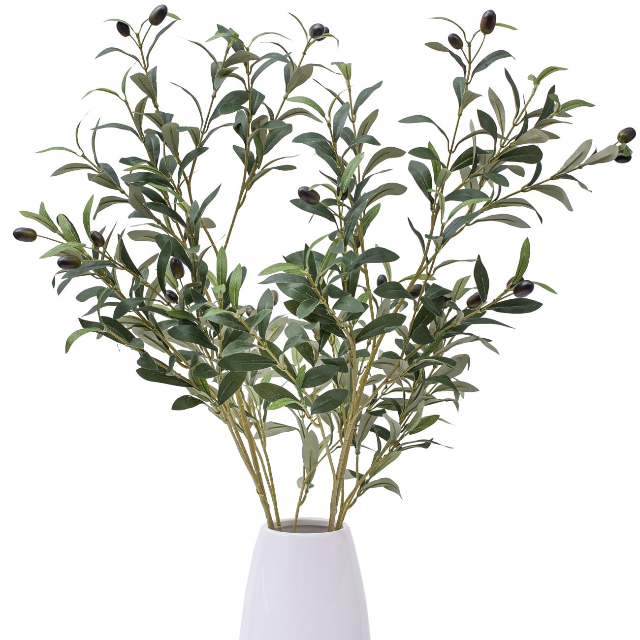Photo 1 of Heleze 39 Inch Artificial Olive Branch Greenery Stems Fake Plants with 222 Leaves for Vase Faux Olive Branches Home Decor Indoor 2PCS