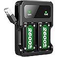 Ukor Fast Charging 2600mAh Rechargeable Battery Packs with Charger for Xbox One/Xbox Series X|S Xbox One S/Xbox One X/Xbox On