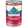 Blue Buffalo Homestyle Recipe Adult Wet Dog Food, Made with Natural Ingredients, Fish & Sweet Potato Dinner With Garden Vegetables, 12.5-oz can (Pack of 12)