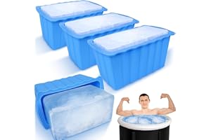 Haldane 4PC Extra Large Ice Cube Molds 25LB Ice Bath Water Chiller Giant Ice Block Molds Silicone Ice Block Maker For Home, Thicker Big Ice Cube Tray Reusable Athletes Cold Plunge Accessories