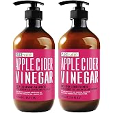 Apple Cider Vinegar Shampoo and Conditioner Set - Sulfate Free, Anti Itch Formula for Flaky Scalp - Buildup Remover for Oily Hair - Frizz Control for Women and Men - 16 Fl Oz (Set of 2)