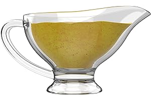 RONDURE Gravy Boat - 2 Pack 7 oz Classic Glass Gravy Sauce Dish
