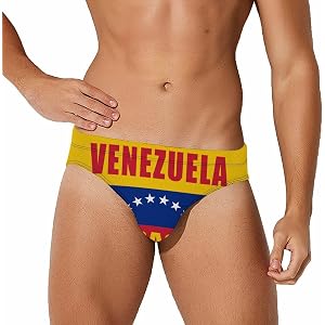 Venezuela Flag Caracas Men's Swimwear Bikini Swimming Briefs Stretchy Swimsuits Board Surf Shorts Trunks