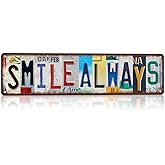 CHCdecor Vintage Decor Smile Always Positive Daily Street Signs Wall Decor for Bedroom Living Room Kitchen Home 16x4 Inch