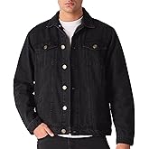 JMOJO Jean Jacket Men - Button Down Trucker Style with Functional Pockets - Classic Mens Denim Jackets for Casual Outfits