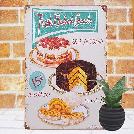 Amazon ブリキ看板ケーキ 3 スイーツ デザート ショートケーキ チョコレート ロールケーキ カフェ アンティーク調 インテリア ポスターfunc アニメ 萌えグッズ 通販