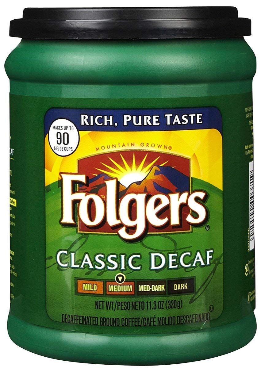 Folgers Classic decaf medium decaffeinated ground coffee (025500003719)