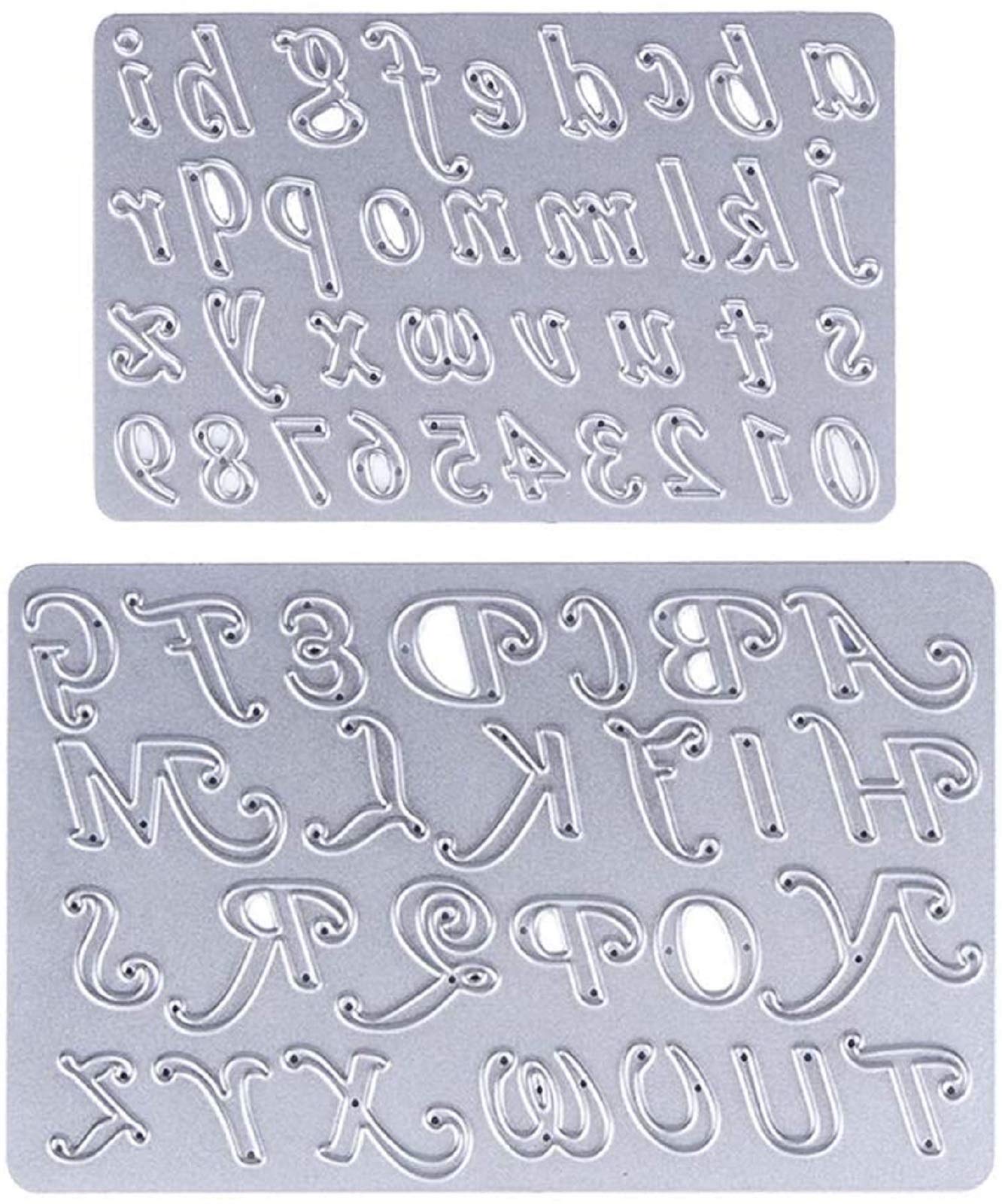 U-horizon Numbers and Alphabet Letters with A-Z Lowercase/Uppercase Letters Set of 2 Metal Cutting Dies Alphabet Stencils, Steel Cutting Dies for DIY Craft, Card Making