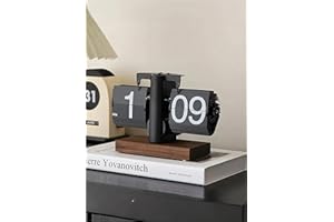 Retro Style Flip Desk Shelf Clock, Auto Flip Desk Table Clock, Classic Mechanical Digital Display Battery Powered, 12 Hours M