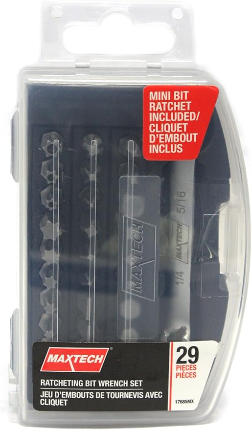 Maxtech 17685mx Mini Ratchet And Screwdriver Bit Set 29 Piece Amazon Com