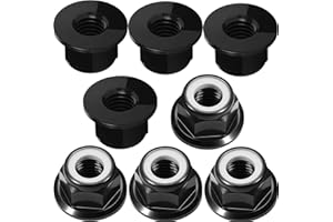FRAIZOE RC 8Pcs M4 Flange Nuts Aluminum, M4-0.7mm Hex Flange Nylon Insert Lock Nuts for 1/10 Scale RC Car Traxxas Slash 4x4 2WD Stampede VXL Rustler VXL HPI Redcat Axial Racing Truck Buggy Crawler Wheels