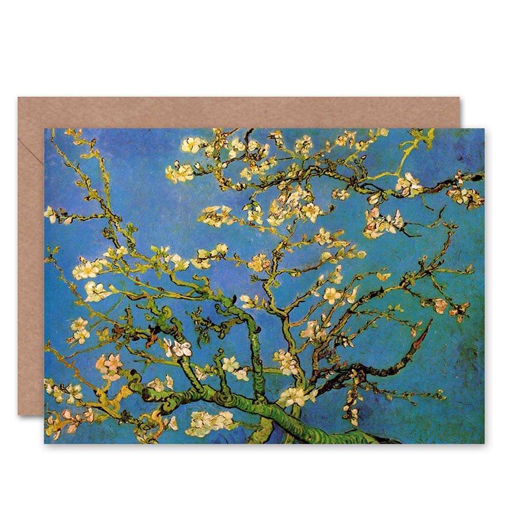 Wee Blue Coo VINCENT VAN GOGH BRANCHES WITH ALMOND BLOSSOM 1890 GREETINGS CARD