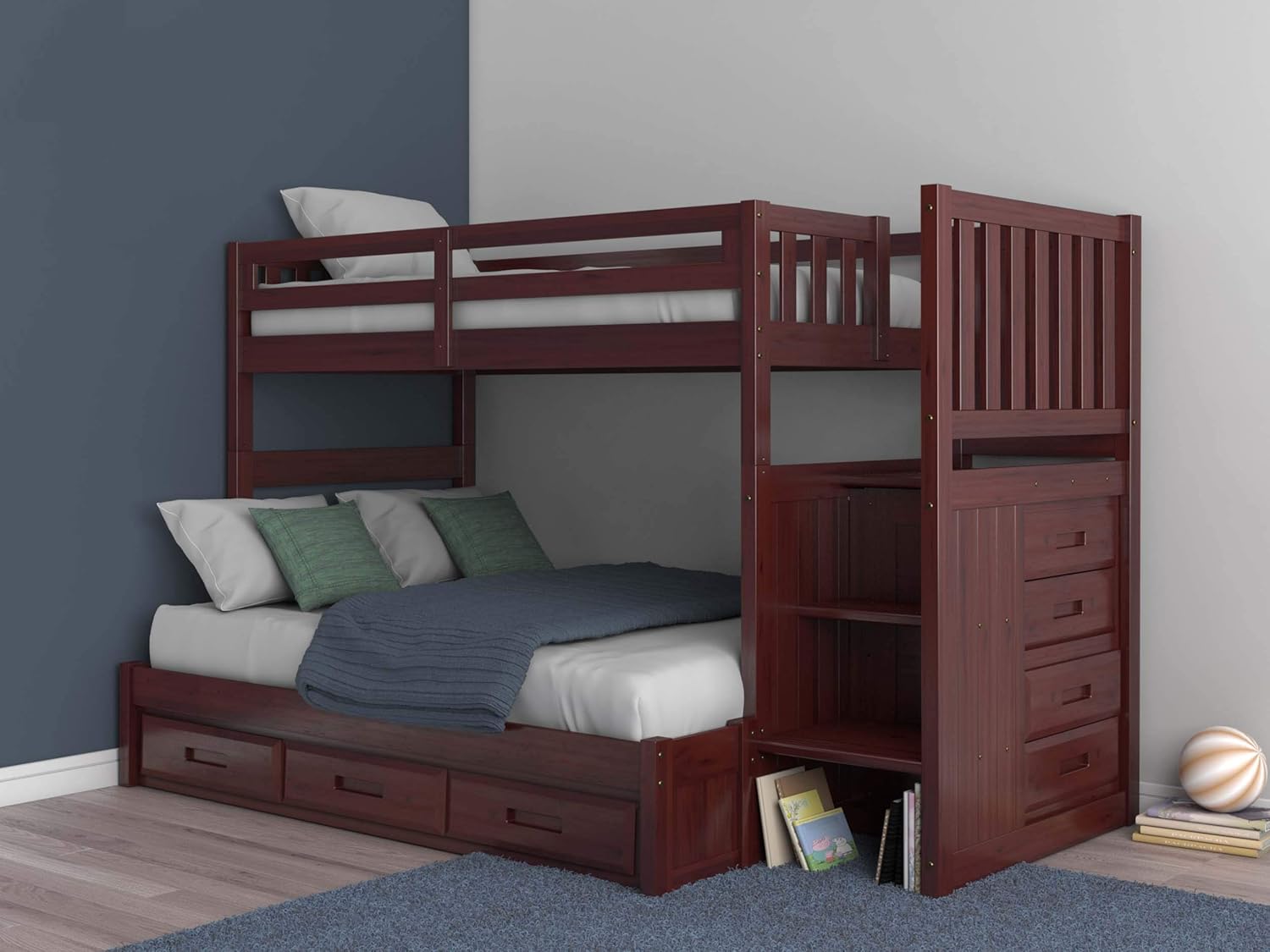 mimi twin over full bunk bed with drawers