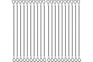 CKANDAY 20 Pack Safety Stainless Steel Tethers,Coated Security Tether Lanyard Kit Cable Wire Compatible with All Editions,Act