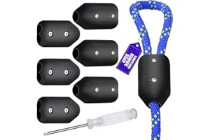 WGXX Rope Clamps, 3/8" 5/8" 1/2" Plastic Reusable Nylon Rope Connector Clamp Portability Rope Clamp for Twisted or Braided Ropes (6)