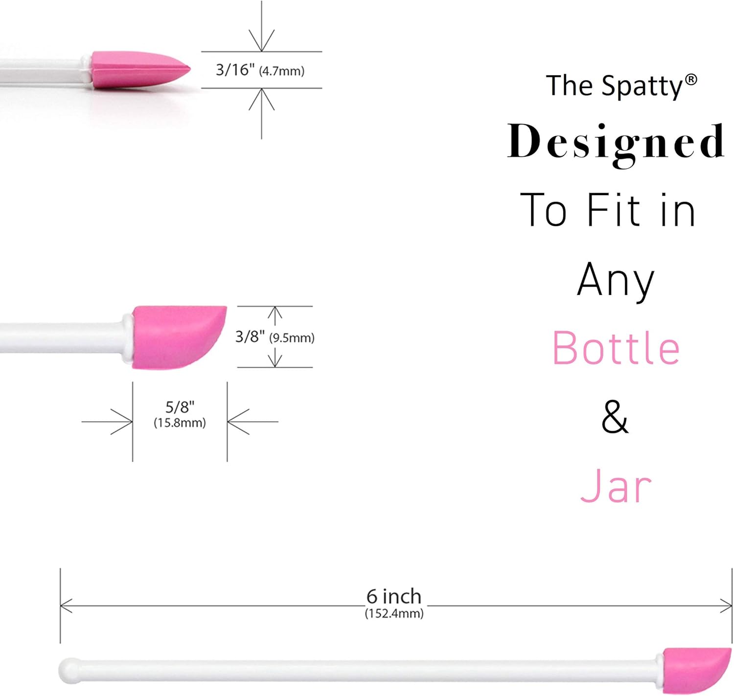 The Spatty, Last Drop Beauty Spatula, 6", Pink, Reusable, Flexible, As Seen On Shark Tank: Health & Personal Care