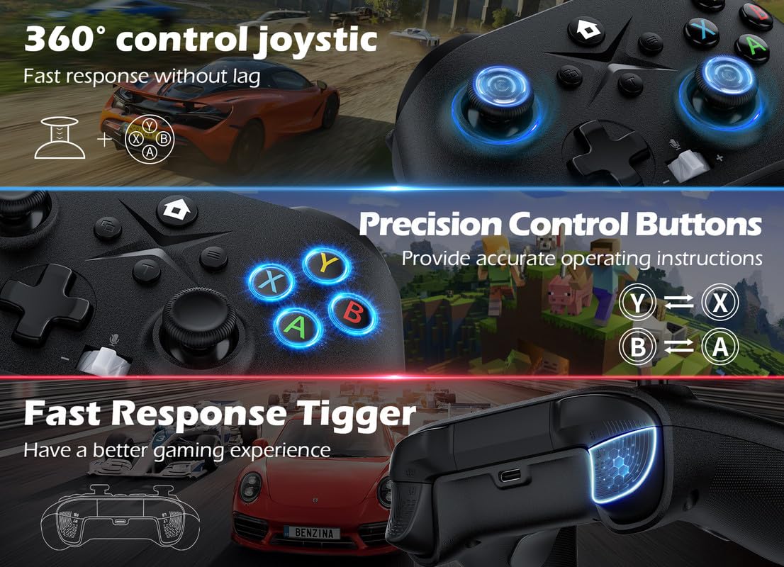 Gamrombo 2 Pack Wireless for Xbox Controller Series X|S, One & Windows 10/11, PC Steam Games, Built-in Audio Jack & Volume Button/Turbo/Macro/Dual Vibration, with 2.4GHz Adapter - Need to upgrade