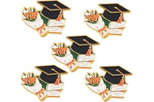 GILLNA Graduation Enamel Pins Set, Book Flower Graduation Cap and School Diploma Graduate enamel lapel pins for Student Black Letter Enamel Brooch Pin for Jackets Badges Accessories Gifts-All