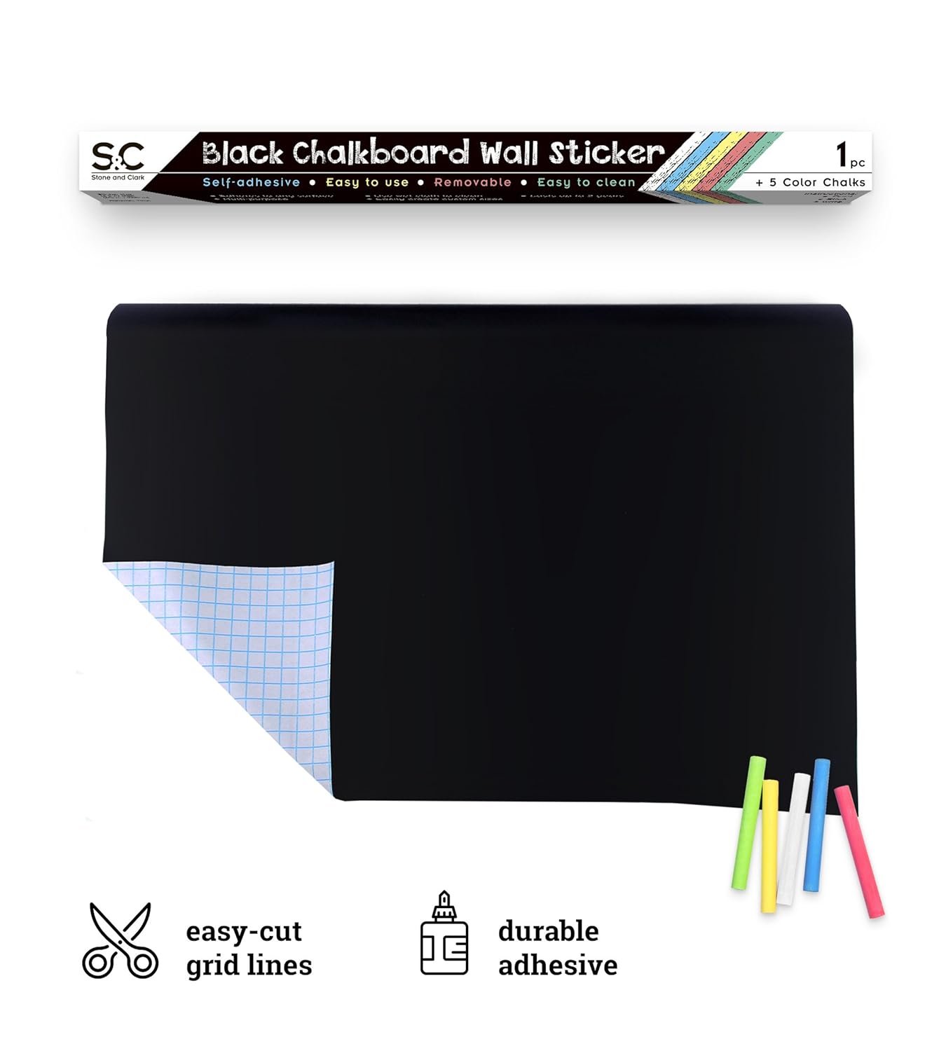 SelfAdhesive Chalkboard Sticky Paper for DIY Projects Black Use