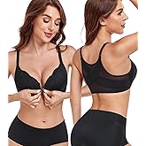 HACI Women's Front Closure Posture Bra Underwire Unpadded Back Support Everyday Full Coverage Plus Size