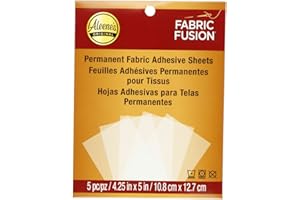Aleene's Fabric Fusion Adhesive Sheets 5pc, Peel and Stick, Permanent and Washable Fabric Glue Sheets for Crafts