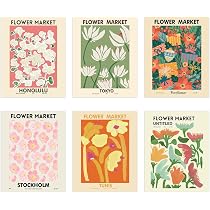 Amazon.com: LIYAOLI Flower Market Poster Aesthetic,8 x 10 inch Set ...