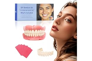 NRMRQZ DIY Denture Kit: Complete Set of Upper and Lower Fake Teeth for Your Home Smile Makeover-004