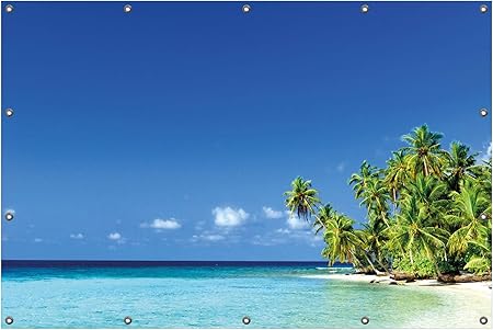 Bilder & Drucke Südseestrand Karibik Wallario Garten-Poster Outdoor-Poster ca 80 x 120 cm Möbel ...