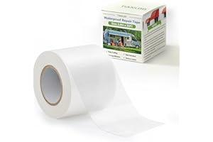 TIANLDD Waterproof Repair Tape for Fabric,RV Awning,Boat Covers,Tents,Tarp,Heavy Duty Outdoor Repair Patch - 3.3IN x 30FT（Transparent）