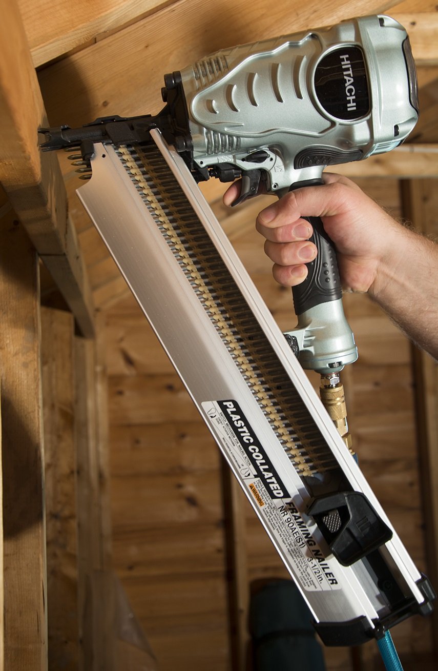 Hitachi NR90AES1 2Inch to 31/2Inch Plastic Collated Framing Nailer