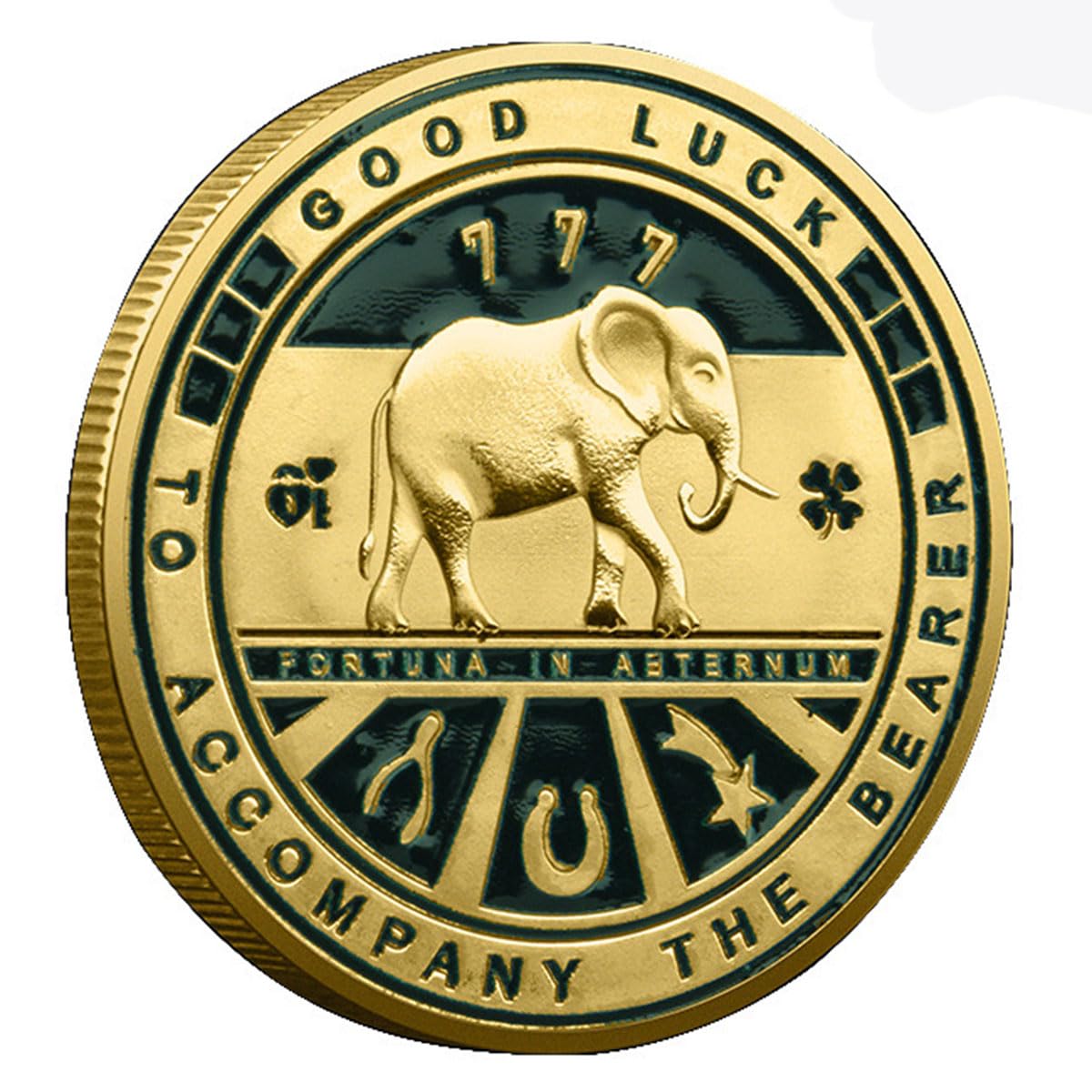 QUEAMBLER Lucky Coins 4 Leaf Clover Coin Collections Good Luck Charms for Women Men Good Luck Coin