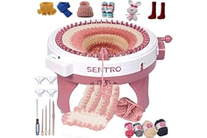 PKHOUHYI Sentro Knitting Machine, 48 Needles Knitting Machine with Row Counter Automatic Circular Weaving Spinning Knitting Loom Machine Kit for Adults & Beginners for Scarves,Sweater,Hat