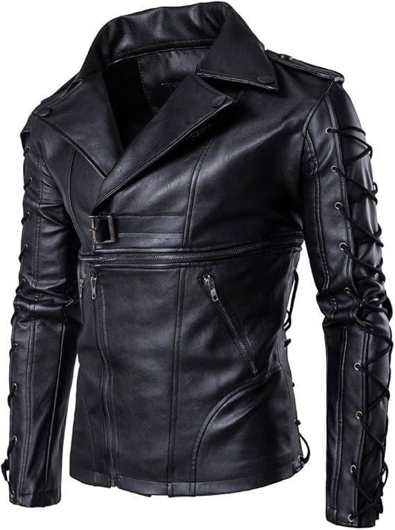 Amazon Sooger と冬のハイエンドのメンズカジュアルメンズ大きいサイズのメンズスリム革オートバイの革のジャケット革ジャン メンズ レザー ジャケット バイク コート ジージャン ライダースジャケット メンズ ビンテージ レザー バイク ライ コート ジャケット 通販