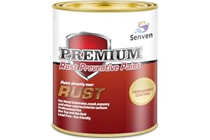 SENVEN Rust-Stop and Corrosion Permanently Rust Preventive Coating Anti-Rust Automotive Rust Reformer for Metal & Seal, Rust Converter Non-Porous Protective Barrier High Gloss White Metallic Paint 35 Fl Oz
