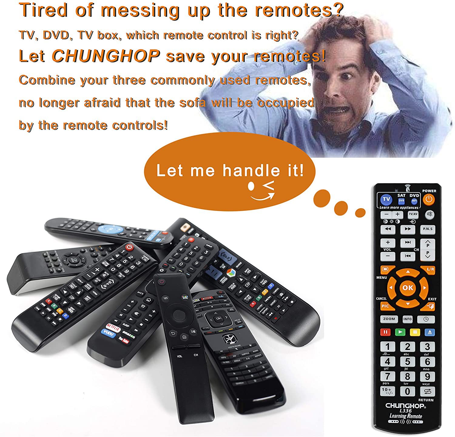 Mua Universal IR Learning Remote Control for Smart TV VCR CBL DVD SAT ...