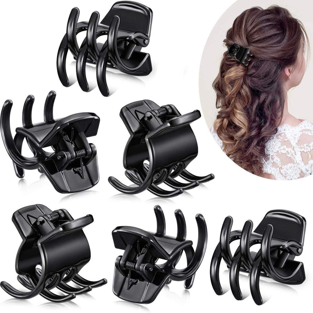 12 Pieces Hair Claw Clips Medium Size Hair Claws Hair Styling Accessories in 1.3 Inches for Women Girls,Black