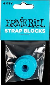Ernie Ball Strap Blocks 4pk Blue Silicone Rubber Fits Most Strap Buttons view 1